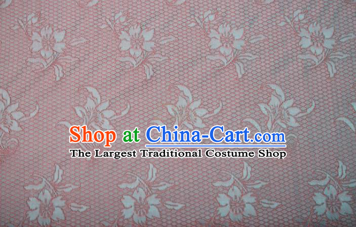 Chinese Classical Scale Pattern Design Pink Song Brocade Fabric Asian Traditional Silk Material
