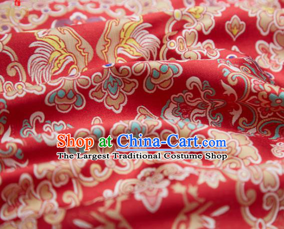 Chinese Classical Mandarin Duck Pattern Design Red Song Brocade Fabric Asian Traditional Silk Material