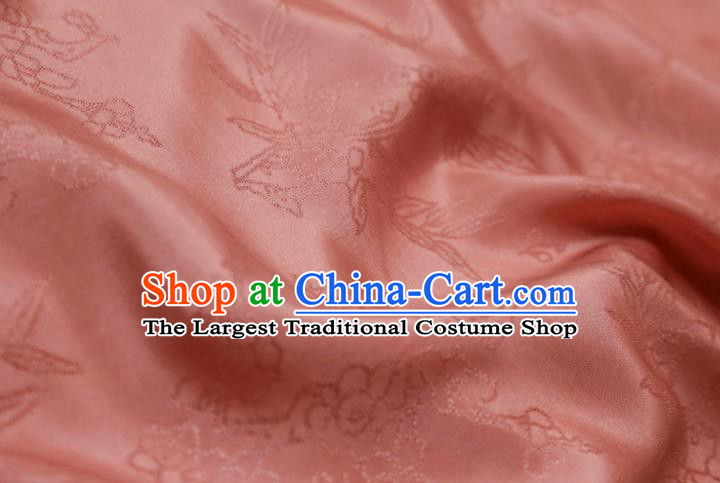 Chinese Classical Plum Pattern Design Pink Mulberry Silk Fabric Asian Traditional Cheongsam Silk Material