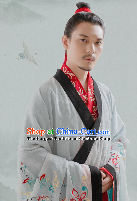 Chinese Ancient Scholar Hanfu Clothing Traditional Jin Dynasty Nobility Childe Costumes for Men