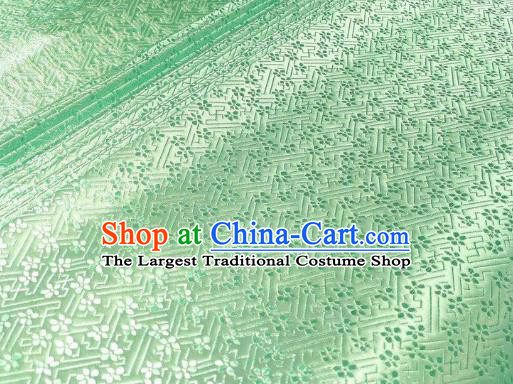 Chinese Classical Babysbreath Pattern Design Light Green Brocade Fabric Asian Traditional Satin Silk Material