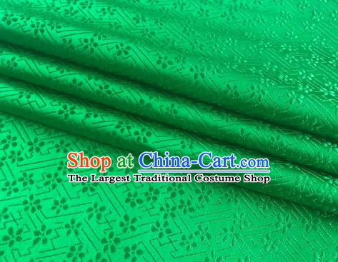 Chinese Classical Babysbreath Pattern Design Green Brocade Fabric Asian Traditional Satin Silk Material