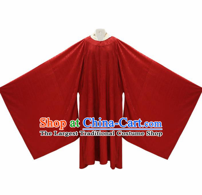 Chinese Ancient Minister Red Hanfu Clothing Traditional Song Dynasty Wedding Costumes for Men