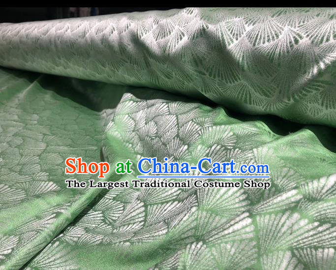 Chinese Classical Pine Pattern Design Green Silk Fabric Asian Traditional Cheongsam Brocade Material
