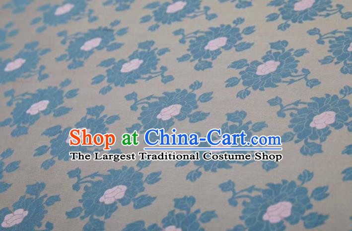 Chinese Classical Flowers Pattern Design Grey Silk Fabric Asian Traditional Cheongsam Brocade Material