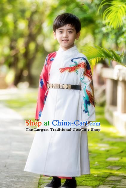 Chinese Traditional Tang Dynasty Swordsman Costume Ancient Scholar Hanfu Clothing for Kids