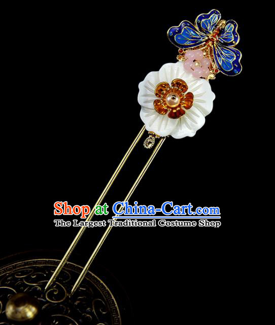 Chinese Ancient Princess Tassel Cloisonne Butterfly Hairpins Traditional Classical Dance Hair Accessories for Women