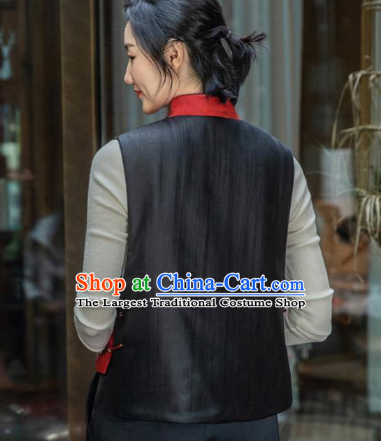 Top Grade Traditional Chinese Red Cotton Wadded Vest Tang Suit Upper Outer Garment for Women