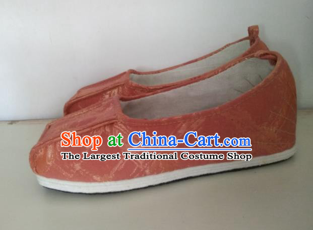 Chinese Traditional Pink Satin Shoes Opera Shoes Hanfu Shoes Ancient Princess Shoes for Women