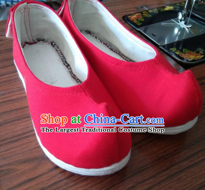 Chinese Traditional Red Cloth Shoes Opera Shoes Hanfu Shoes Ancient Princess Shoes for Women