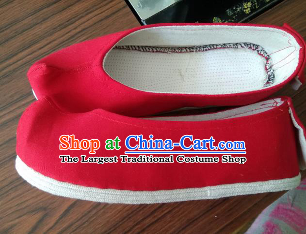 Chinese Traditional Red Cloth Shoes Opera Shoes Hanfu Shoes Ancient Princess Shoes for Women