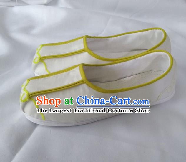 Chinese Kung Fu Shoes White Cloth Shoes Traditional Hanfu Shoes Monk Shoes for Men