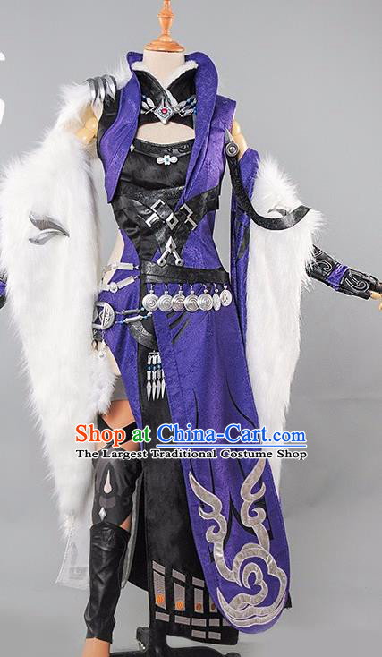 Chinese Cosplay Game Female Knight Dress Traditional Ancient Swordsman Costume for Women