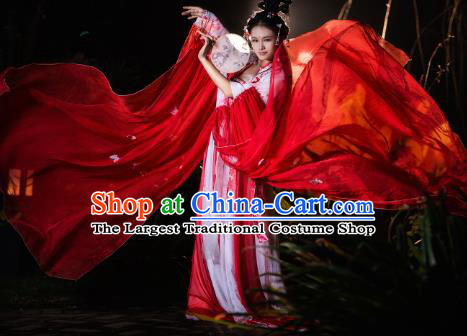 Chinese Cosplay Drama Imperial Consort Red Dress Traditional Ancient Female Swordsman Costume for Women