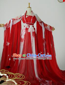 Chinese Cosplay Drama Imperial Consort Red Dress Traditional Ancient Female Swordsman Costume for Women