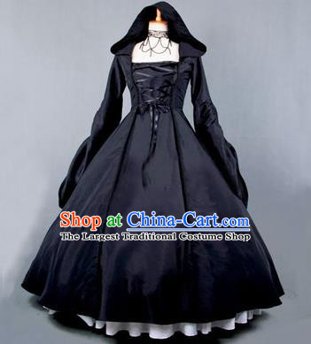 Halloween Cosplay Witch Costumes Fancy Ball Vampiress Black Dress for Women