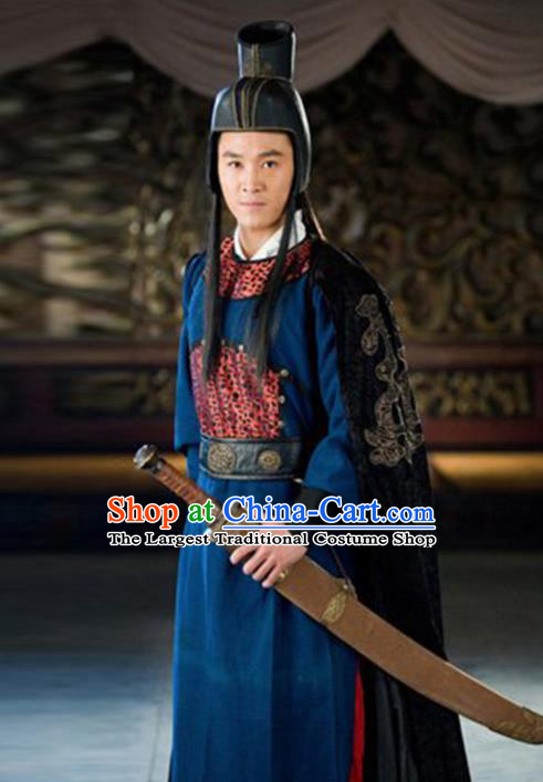 Chinese Traditional Ming Dynasty Imperial Guards Costume Ancient Drama Swordsman Hanfu Clothing for Men