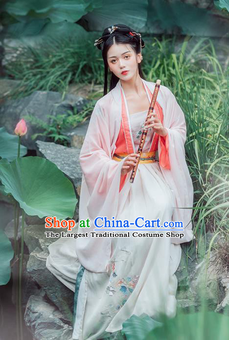 Chinese Ancient Female Civilian Embroidered Hanfu Dress Traditional Song Dynasty Nobility Lady Costumes for Women