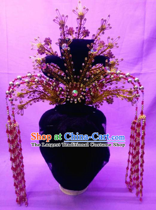 Chinese Traditional Peking Opera Princess Phoenix Crown Hairpins Handmade Beijing Opera Diva Hair Accessories for Women