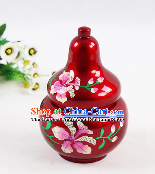 Chinese Traditional Handmade Red Lacquerware Vase Craft