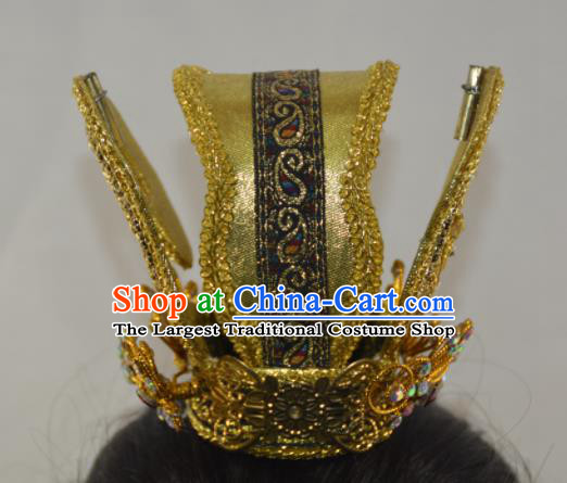 Chinese Traditional Peking Opera Scholar Hair Crown Handmade Ancient Royal Prince Headwear for Men