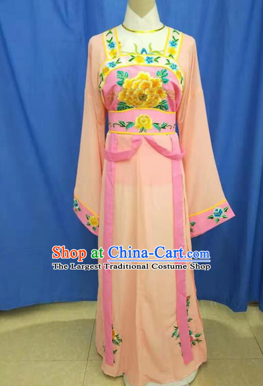 Chinese Traditional Peking Opera Servant Girl Orange Dress Ancient Court Maid Costume for Women