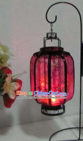 Chinese Traditional Handmade Iron Red Palace Lantern New Year Ceiling Lamp