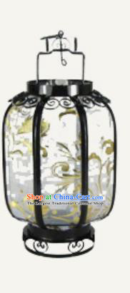 Chinese Traditional Handmade Printing Ombre Flowers Iron White Palace Lantern New Year Ceiling Lamp