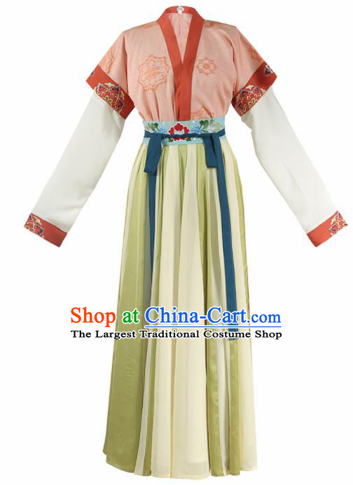 Chinese Ancient Drama Court Maid Hanfu Dress Traditional Tang Dynasty Servant Girl Costumes for Women