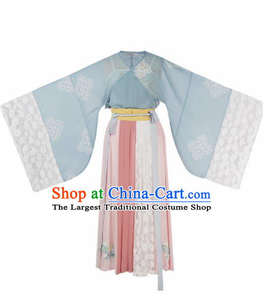 Chinese Ancient Drama Goddess Hanfu Dress Traditional Jin Dynasty Nobility Lady Dance Costumes for Women