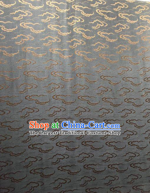 Asian Chinese Traditional Clouds Pattern Design Grey Gambiered Guangdong Gauze Fabric Silk Material