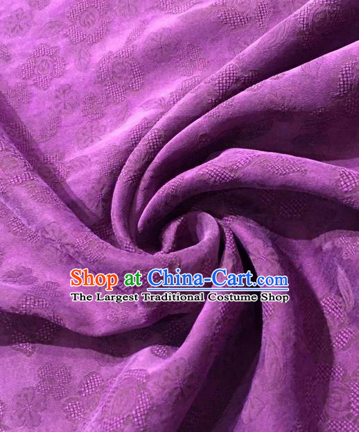 Asian Chinese Traditional Cherry Blossom Pattern Design Purple Gambiered Guangdong Gauze Fabric Silk Material