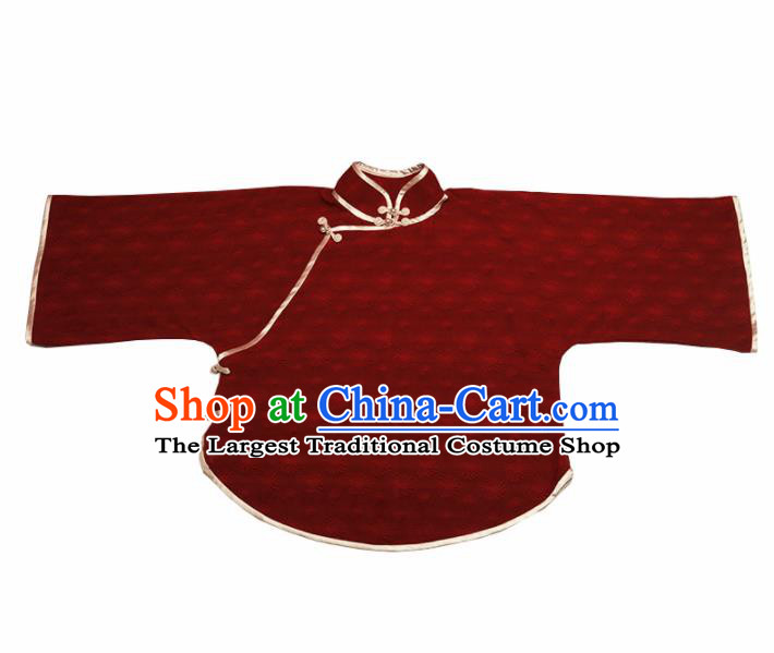 Traditional Chinese Tang Suit Purplish Red Blouse Cheongsam Upper Outer Garment for Women
