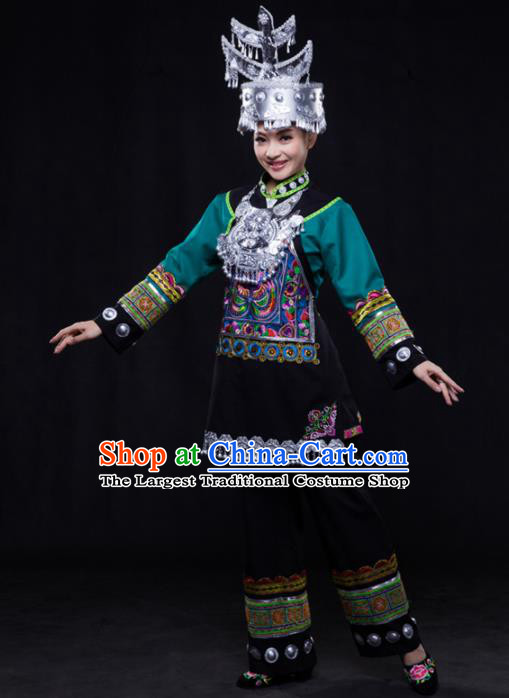 Chinese Traditional Shui Nationality Outfits Ethnic Minority Folk Dance Stage Show Costume for Women