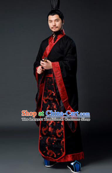 Traditional Chinese Han Dynasty Minister Clothing Ancient Drama Royal King Costume for Men