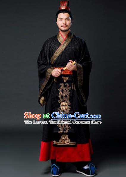 Traditional Chinese Han Dynasty Emperor Clothing Ancient Drama Royal King Costume for Men