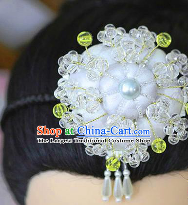 Korean Traditional Bride White Hairband Asian Korea Fashion Wedding Hair Accessories for Women