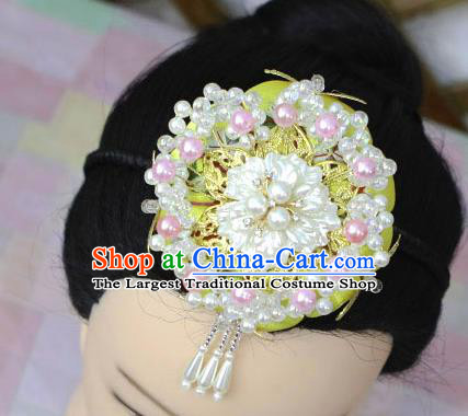Korean Traditional Court Bride Yellow Hairband Asian Korea Fashion Wedding Hair Accessories for Women