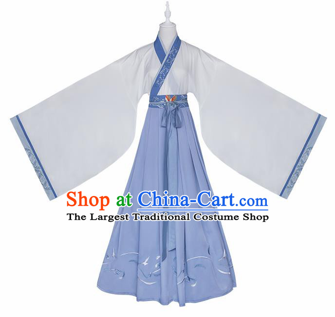 Chinese Traditional Jin Dynasty Female Hanfu Dress Ancient Swordswoman Costumes for Women
