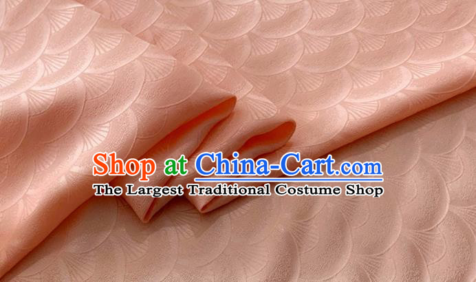 Asian Chinese Classical Scale Pattern Design Pink Brocade Jacquard Fabric Traditional Cheongsam Silk Material