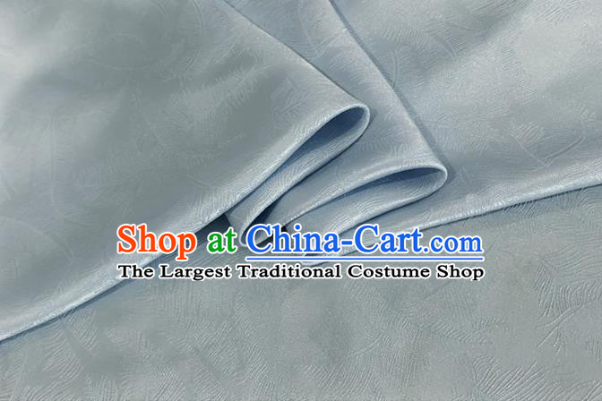 Asian Chinese Classical Feather Pattern Design Light Grey Brocade Jacquard Fabric Traditional Cheongsam Silk Material