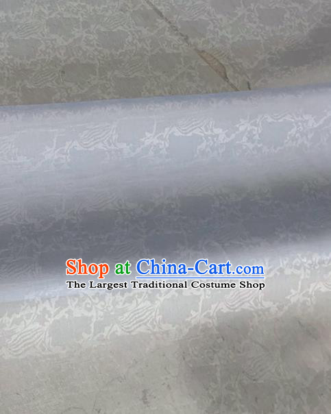 Asian Chinese Classical Phoenix Peony Pattern Design Light Grey Organza Jacquard Fabric Traditional Cheongsam Silk Material