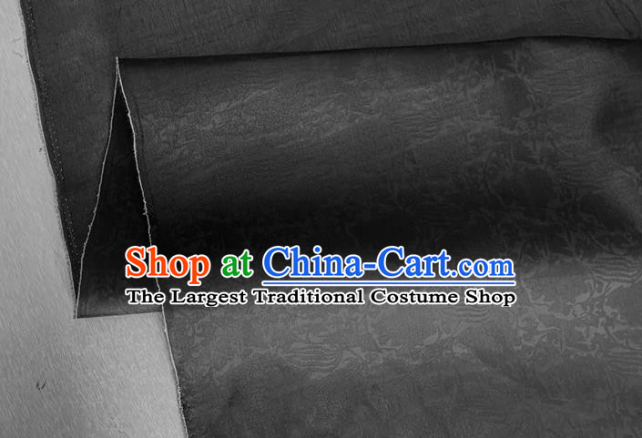 Asian Chinese Classical Phoenix Peony Pattern Design Black Organza Jacquard Fabric Traditional Cheongsam Silk Material