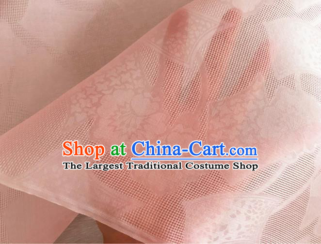 Asian Chinese Classical Pattern Design Pink Organza Jacquard Fabric Traditional Cheongsam Silk Material