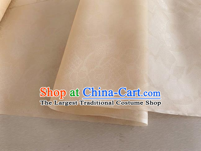 Asian Chinese Classical Pattern Design Champagne Organza Jacquard Fabric Traditional Cheongsam Silk Material