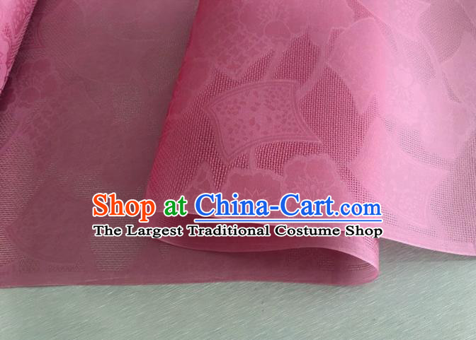 Asian Chinese Classical Pattern Design Rosy Organza Jacquard Fabric Traditional Cheongsam Silk Material