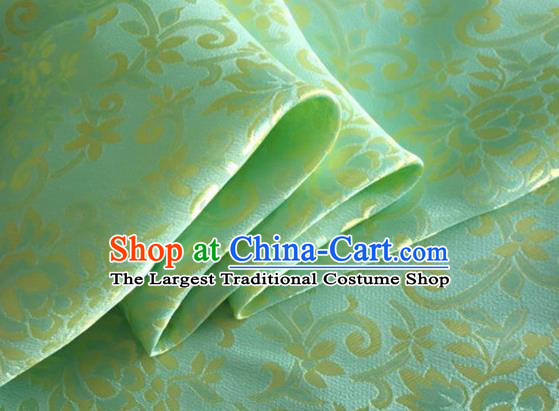 Asian Chinese Classical Twine Pattern Design Light Green Brocade Jacquard Fabric Traditional Cheongsam Silk Material