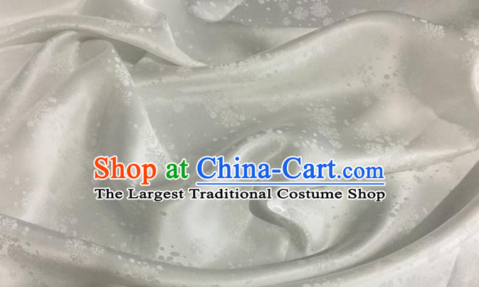 Asian Chinese Classical Snowflake Pattern Design White Brocade Jacquard Fabric Traditional Cheongsam Silk Material