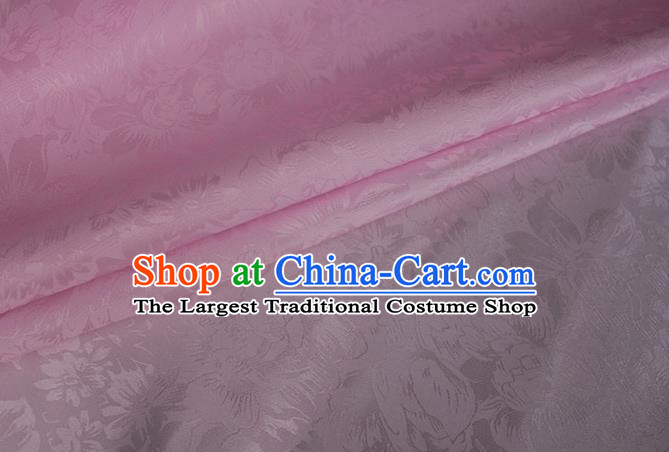 Asian Chinese Classical Rose Pattern Design Peach Pink Silk Fabric Traditional Cheongsam Material