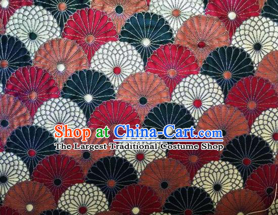 Asian Chinese Classical Chrysanthemum Pattern Design Silk Fabric Traditional Nanjing Brocade Material